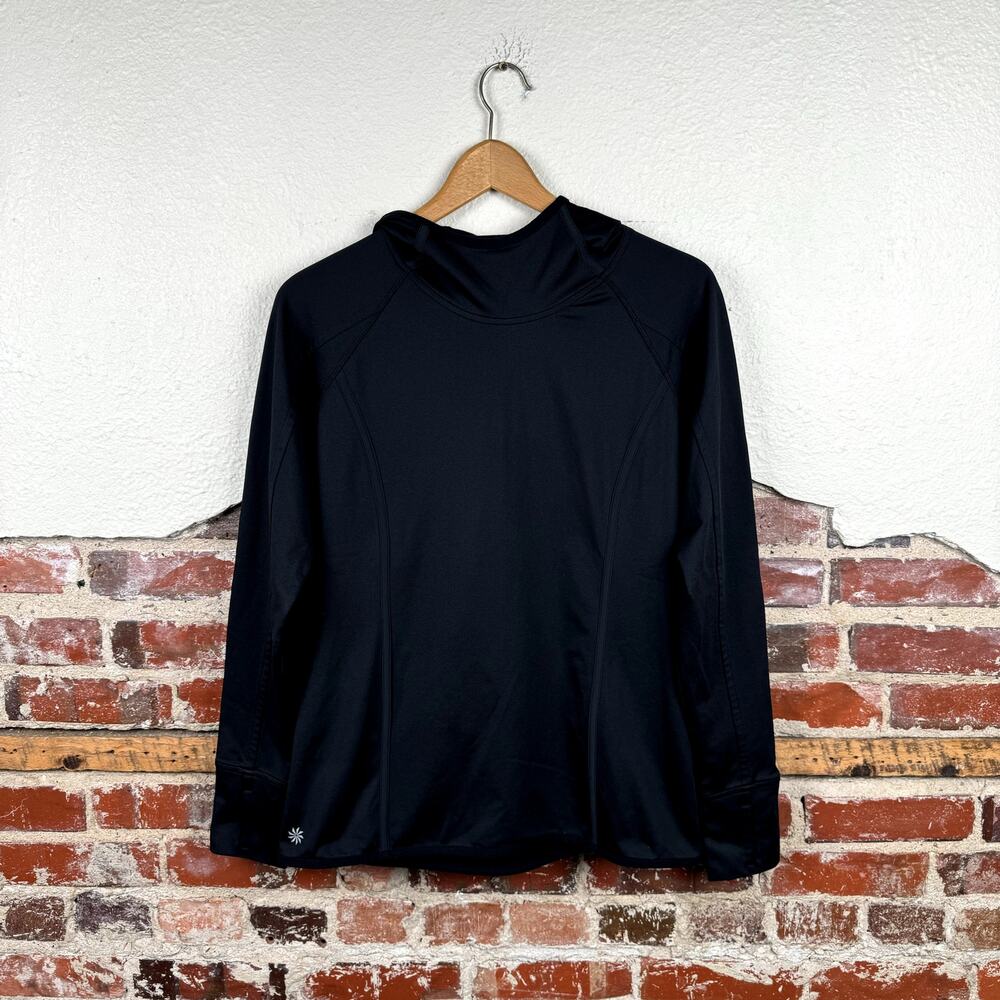 Athleta Hoodie Size Medium Black Sweatshirt Pullover Lightweight Athletic Gym